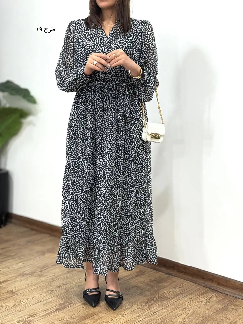 پیراهن بلند حریر آستردار آوا کد 4397